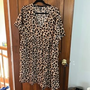 Leopard print flowy dress